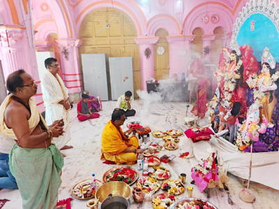 Katyani Puja is observed following all rituals at Durga Bari temple in Agartala on November 18.